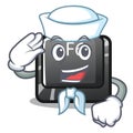Sailor longest F6 button on cartoon computer Royalty Free Stock Photo