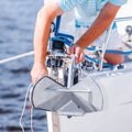 Sailor on a modern yacht Royalty Free Stock Photo