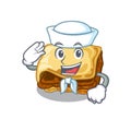 Sailor moussaka with in the mascot shape Royalty Free Stock Photo