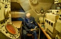 Sailor in the navigation room in the submarine