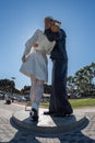 Sailor and nurse while kissing statue san diego