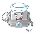 Sailor plastic box isolated in the cartoon