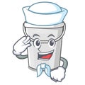 Sailor plastic tube bucket isolated the character