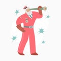 Sailor Santa With Spyglass Royalty Free Stock Photo