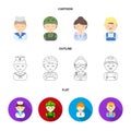 Sailor, soldier, scientist, builder.Profession set collection icons in cartoon,outline,flat style vector symbol stock Royalty Free Stock Photo