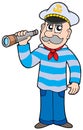 Sailor with spyglass Royalty Free Stock Photo