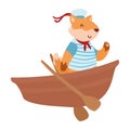 sailor squirrel in boat