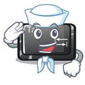 Sailor tab button installed on computer character Royalty Free Stock Photo