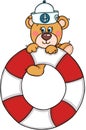 Sailor teddy bear with help save life float