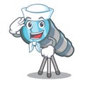 Sailor telescope isolated with in the mascot Royalty Free Stock Photo