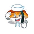 Sailor unagi sushi served above mascot plate