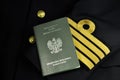 Sailor uniform with seaman's book, naval captain,