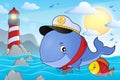 Sailor whale theme image 3 Royalty Free Stock Photo