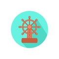 Sailor wheel. on a white background in a bright circle