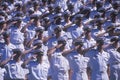 Sailors Saluting, Naval Academy Graduation Ceremony, May 26, 1999, Annapolis, Maryland Royalty Free Stock Photo