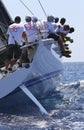 Crew teamwork during sailing regatta