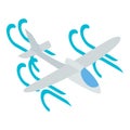 Sailplane icon isometric vector. White beautiful glider soaring in air flow icon