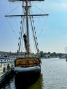 Sails on Friends Good Will tall ship in South Haven, Michigan