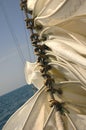 Sails furled on a ship