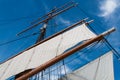 Sails and Mast of Vintage Tall Ship Royalty Free Stock Photo