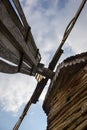 Sails of the old wooden windmill Royalty Free Stock Photo