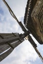 Sails of the old wooden windmill Royalty Free Stock Photo