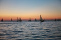 Sails in the sunset