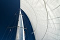 Sails of a sailing yacht in the wind Royalty Free Stock Photo