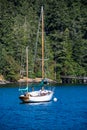 Sailsboat on mooring buoy