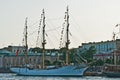 Sailship in a harbor
