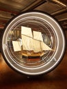 sailship miniature models at naval exhibition