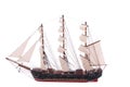 Sailship model on white