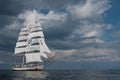 Sailship or tallship brig Fryderyk Chopin with two masts.