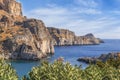 Sain Paul bay of city Lindos at iceland Rhodes with sea view