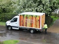 Sainsbury`s home delivery van supplying groceries during the Coronavirus COVID-19 pandemic