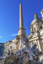 Saint Agnese In Agone Church Obelisk Piazza Navona Rome Italy