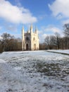 Saint Alexander Nevsky Orthodox church in Alexandria park. Suburb of Saint Petersburg, Russia Royalty Free Stock Photo