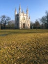 Saint Alexander Nevsky Orthodox church (Gothic chapel) in Alexandria park. Peterhof, Saint Petersburg, Royalty Free Stock Photo