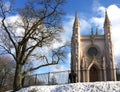 Saint Alexander Nevsky Orthodox church (Gothic chapel) in Alexandria park. Suburb of Saint Petersburg, Russia Royalty Free Stock Photo