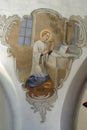 Saint Aloysius Gonzaga, fresco on the ceiling of the church of St Barbara in Bedekovcina, Croatia