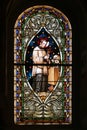 Saint Aloysius, stained glass window in the church of the Immaculate Conception in Mace, Croatia