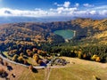 Saint Ana Volcanic Lake near Baile Tusnad and Baile Balvanios in Royalty Free Stock Photo