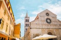 Saint Anastasia Cathedral and Bell Tower in Zadar, Croatia Royalty Free Stock Photo