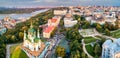 Saint Andrew church and Andriyivskyy Descent in Kyiv, Ukraine Royalty Free Stock Photo