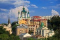 Saint Andrew church and old buildings on the hill Royalty Free Stock Photo