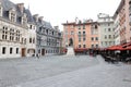 Saint-Andrew square and bronze statue of Chevalier Bayard, Grenoble, France Royalty Free Stock Photo