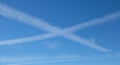 Saint Andrews cross in the sky. Royalty Free Stock Photo