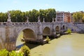 Saint Angel Bridge over the Tiber river, Rome, Italy Royalty Free Stock Photo