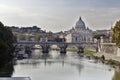 Saint Angel Bridge and Vatican City Royalty Free Stock Photo