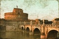 Saint Angel Castle and the Angels bridge - Vintage